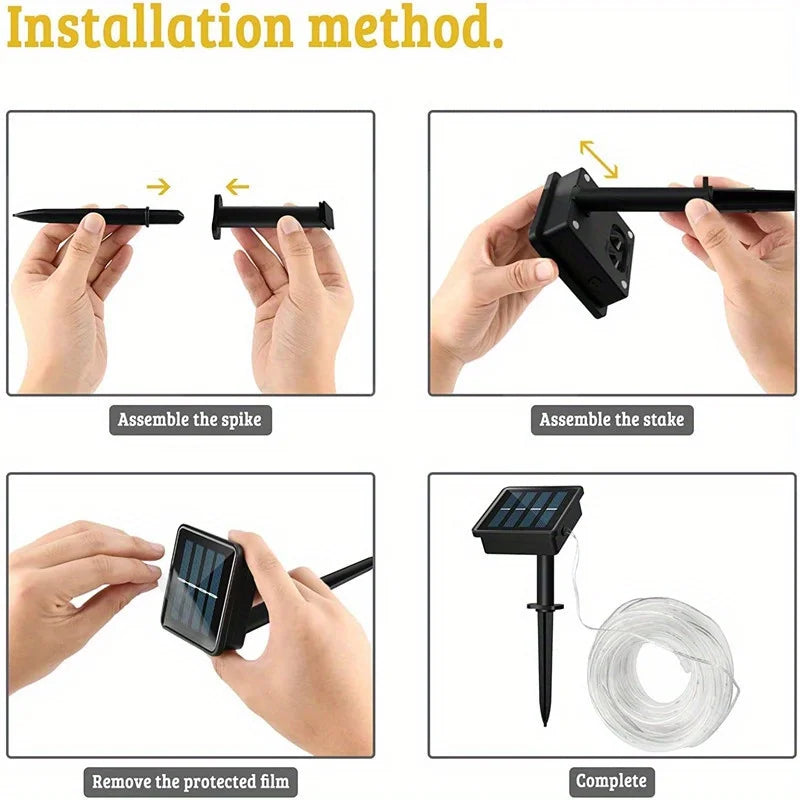Solar Panel LED Rope Lights (Outdoor Waterproof)