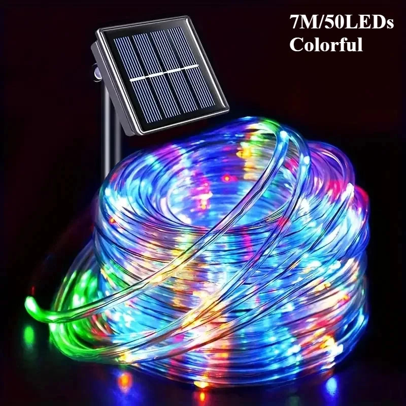 Solar Panel LED Rope Lights (Outdoor Waterproof)