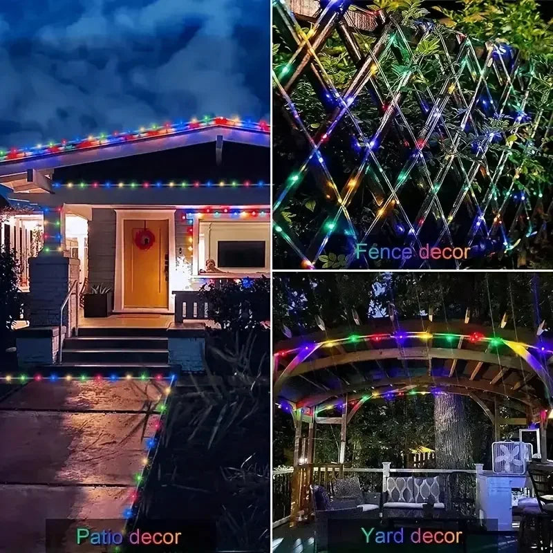 Solar Panel LED Rope Lights (Outdoor Waterproof)