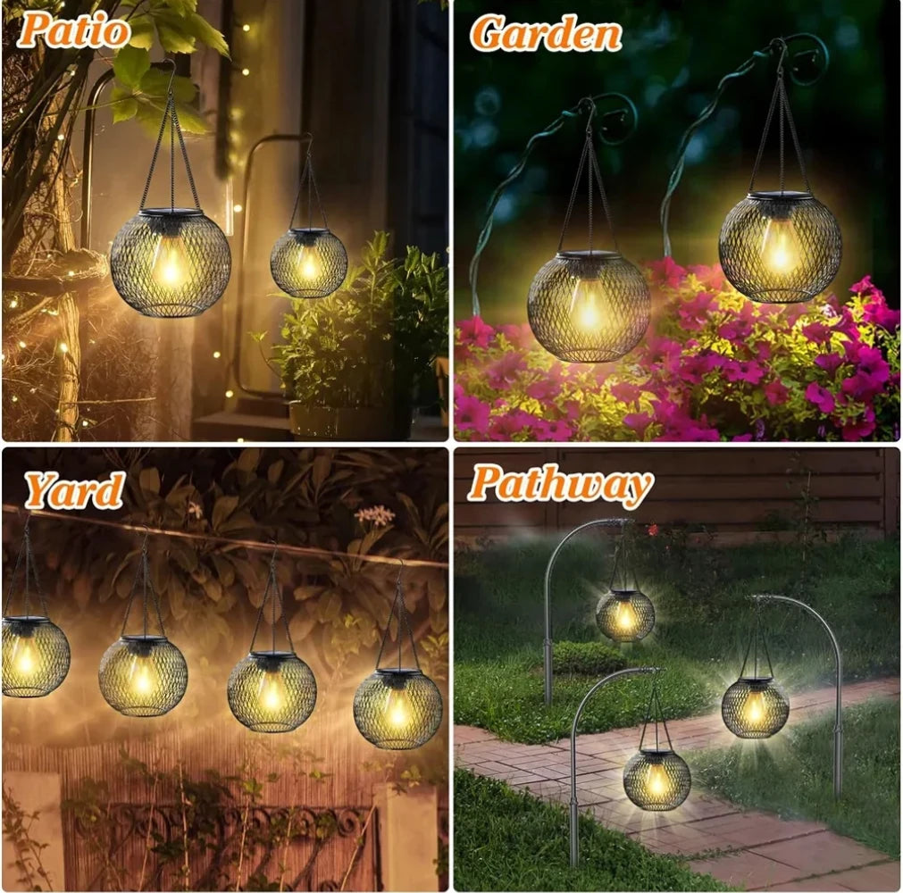 Solar Lantern Outdoor, Solar Lights for Outside Decorative Outdoor Hanging Lights Waterproof Solar Lanterns, yard garden lamp