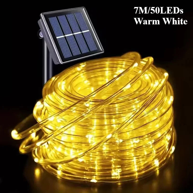 Solar Panel LED Rope Lights (Outdoor Waterproof)