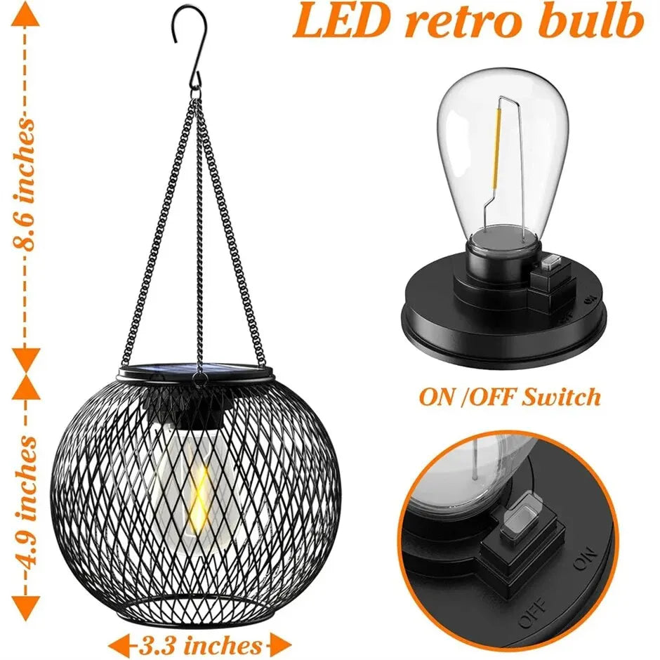Solar Lantern Outdoor, Solar Lights for Outside Decorative Outdoor Hanging Lights Waterproof Solar Lanterns, yard garden lamp