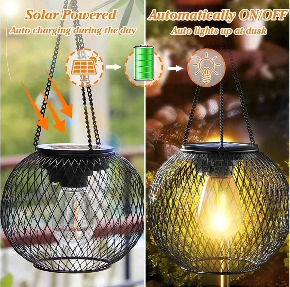 Solar Lantern Outdoor, Solar Lights for Outside Decorative Outdoor Hanging Lights Waterproof Solar Lanterns, yard garden lamp