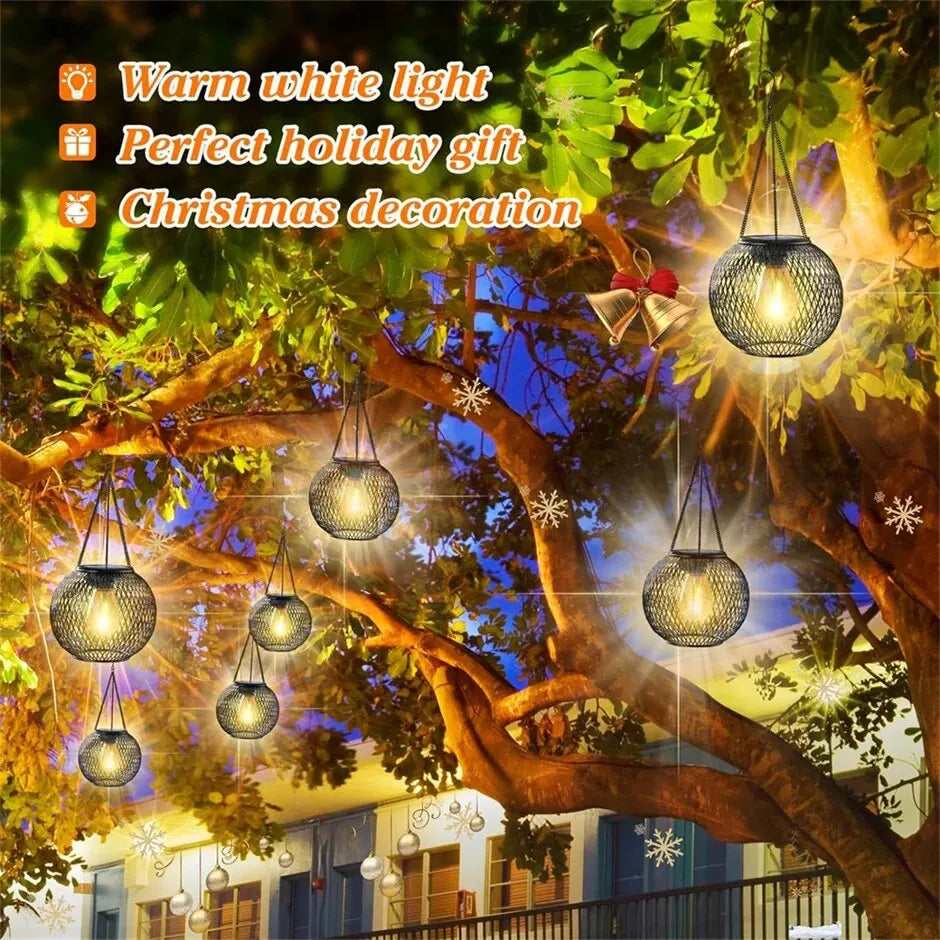 Solar Lantern Outdoor, Solar Lights for Outside Decorative Outdoor Hanging Lights Waterproof Solar Lanterns, yard garden lamp